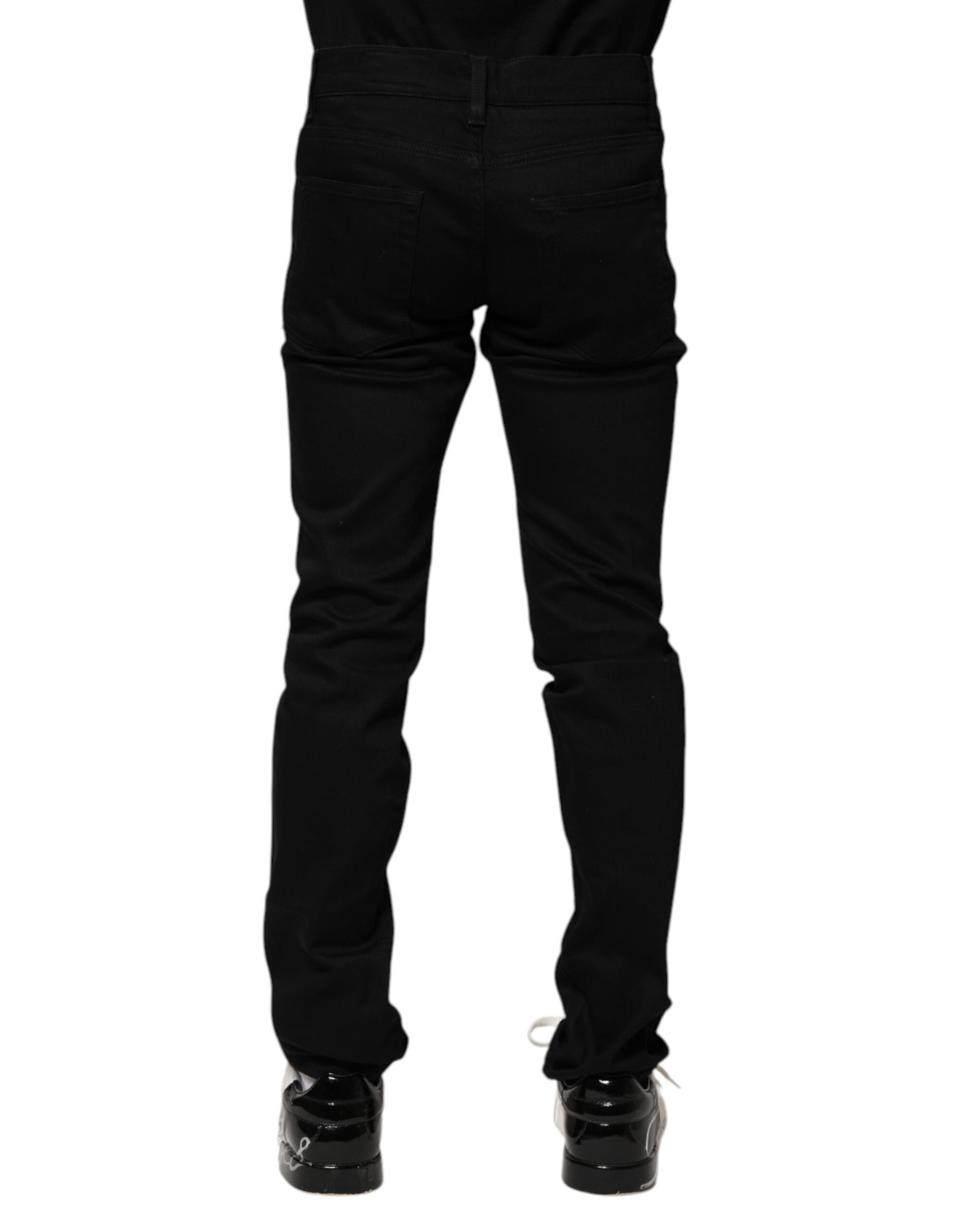 Black Cotton Skinny Men Denim Jeans