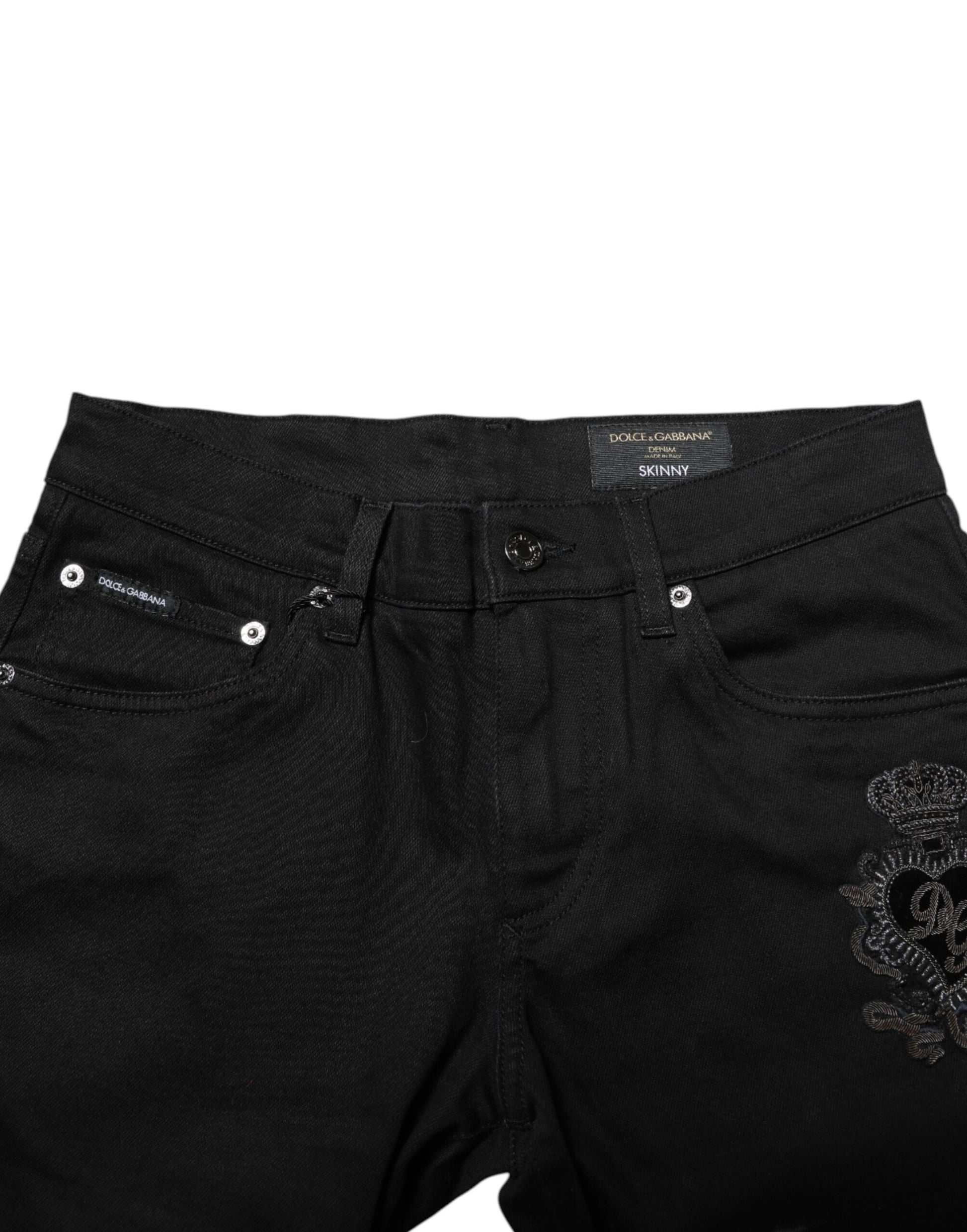 Black Cotton Skinny Men Denim Jeans