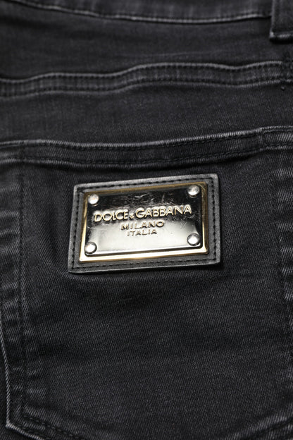 Black Cotton Skinny Men Denim Jeans