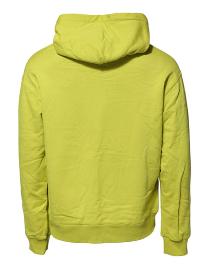 Green Cotton Hooded Logo Sweatshirt Sweater