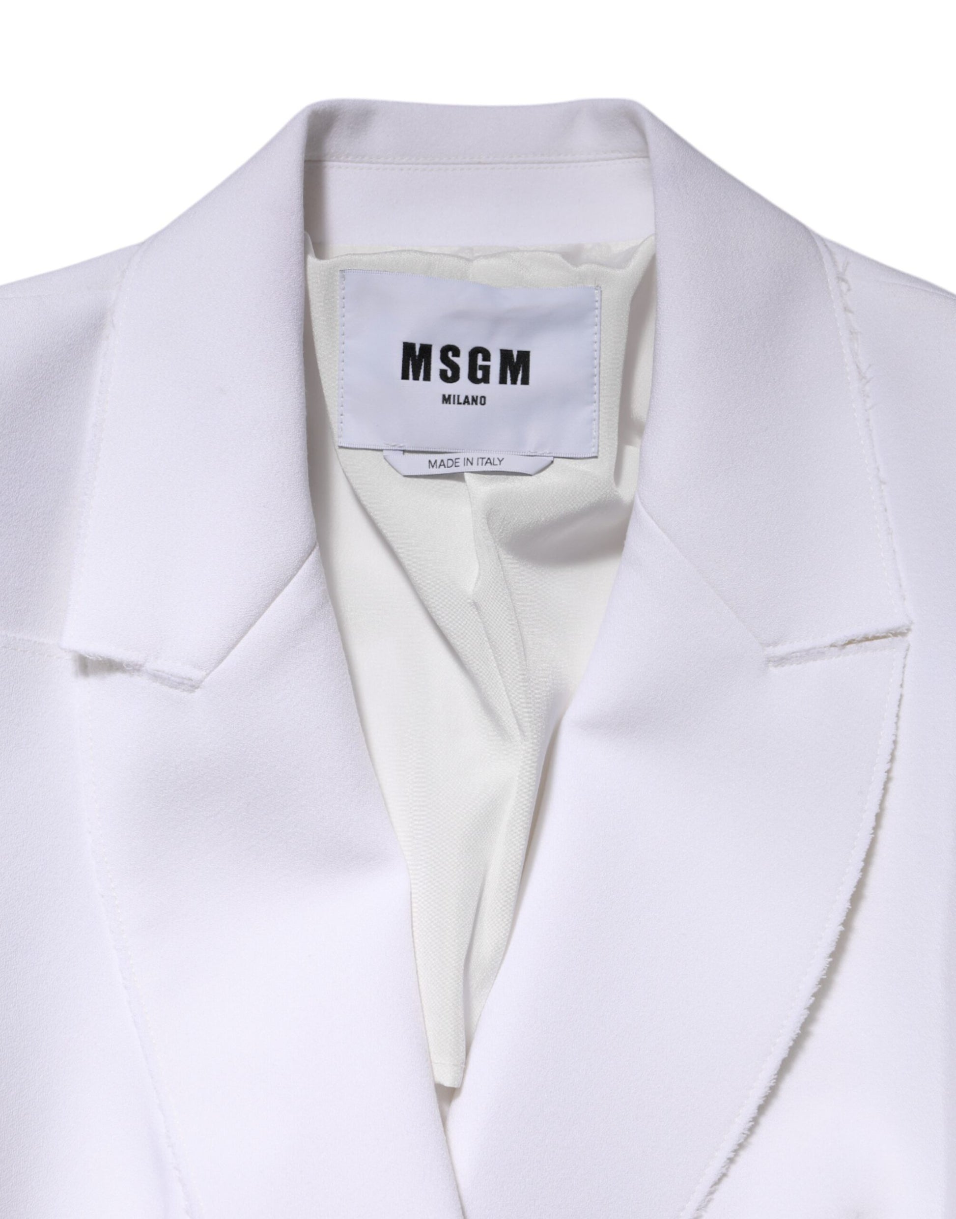 White Polyester Long Sleeves Ruffled Wrap Jacket