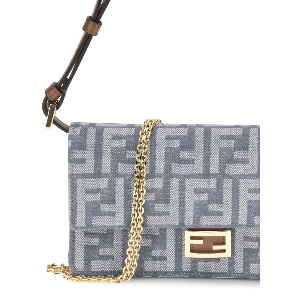 FF denim Clutch Bag