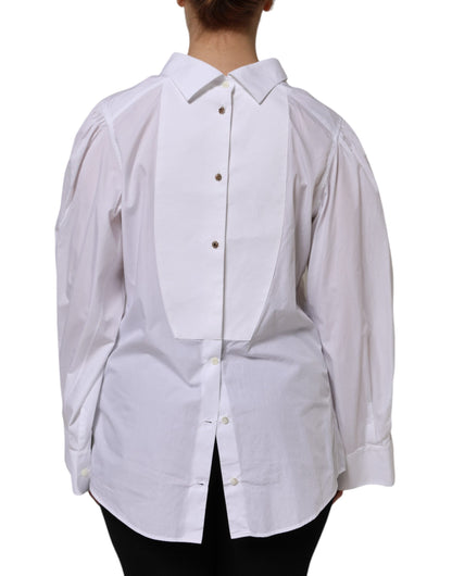 White Cotton Long Sleeves Formal Top Shirt