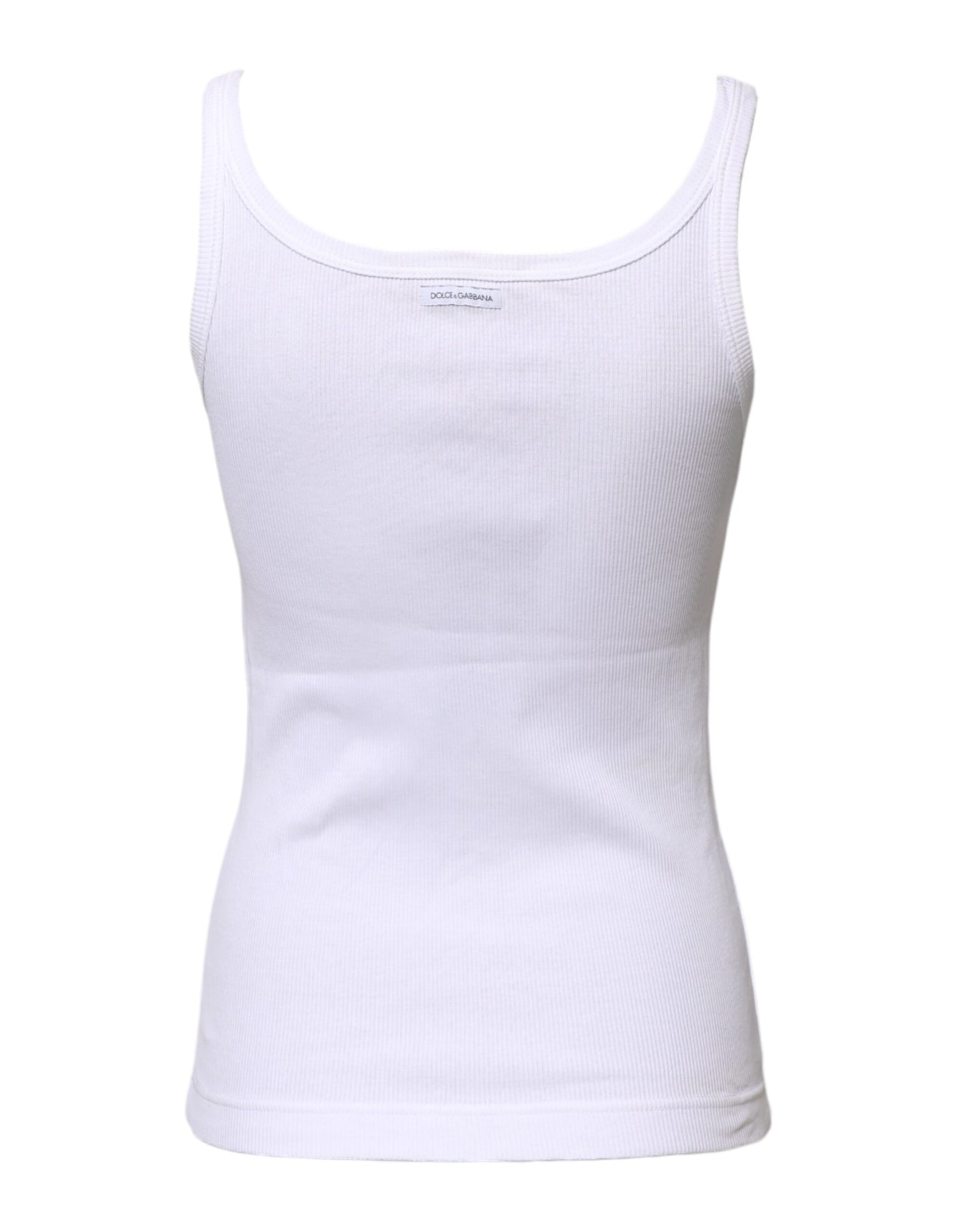 White Cotton Sleeveless Round Neck Tank Top