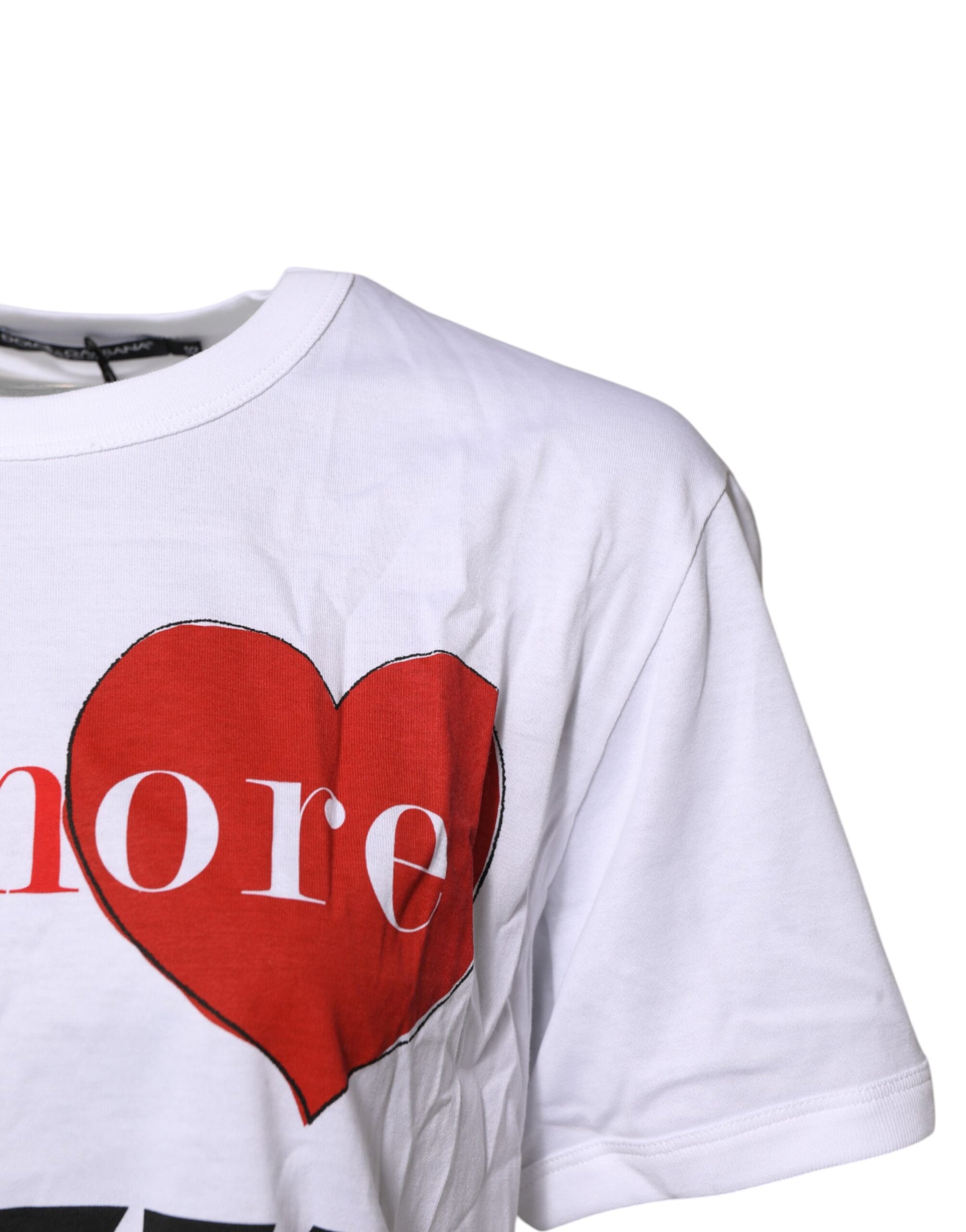 White Cotton Graphic Print Crew Neck T-shirt