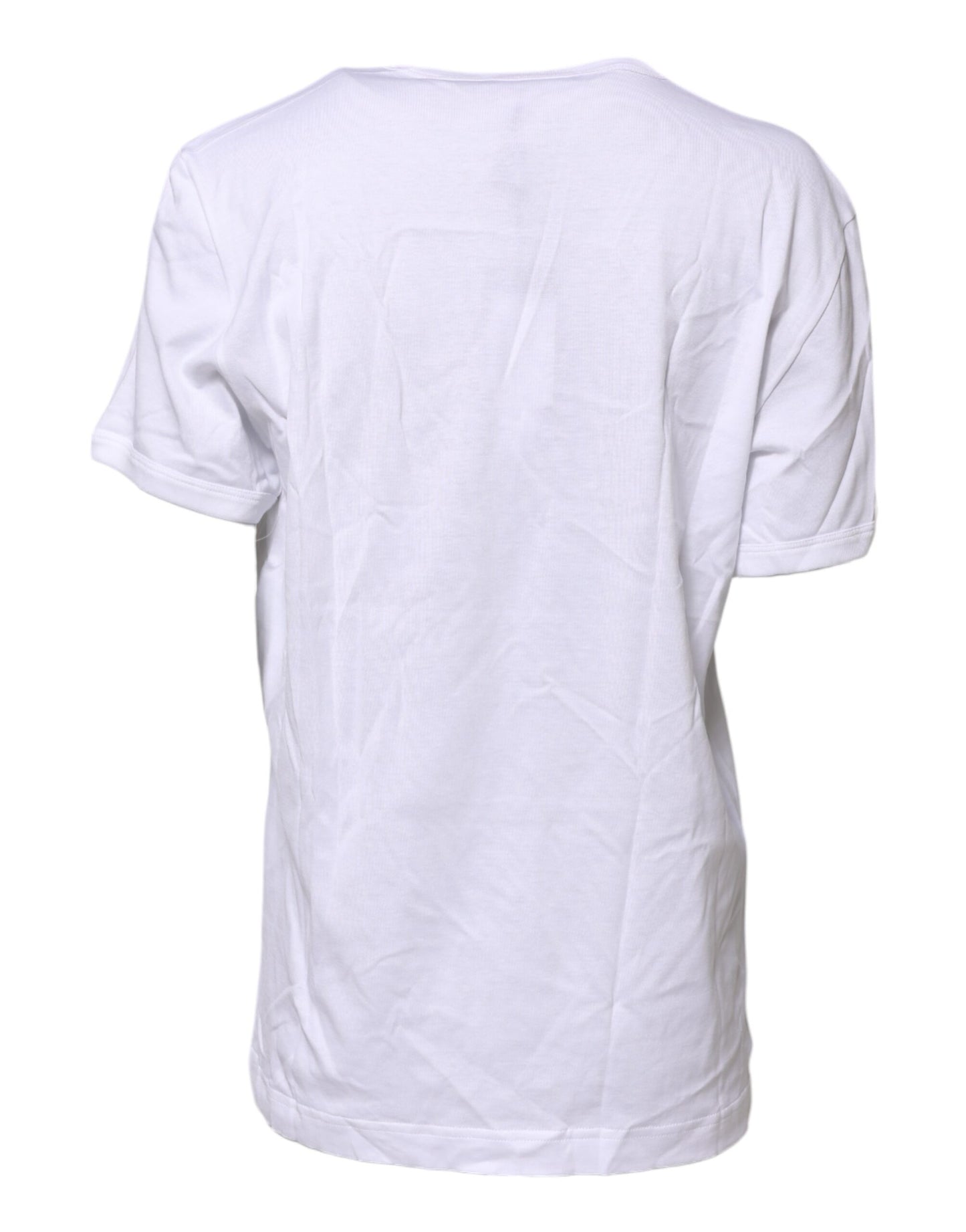 White Cotton Graphic Print Crew Neck T-shirt