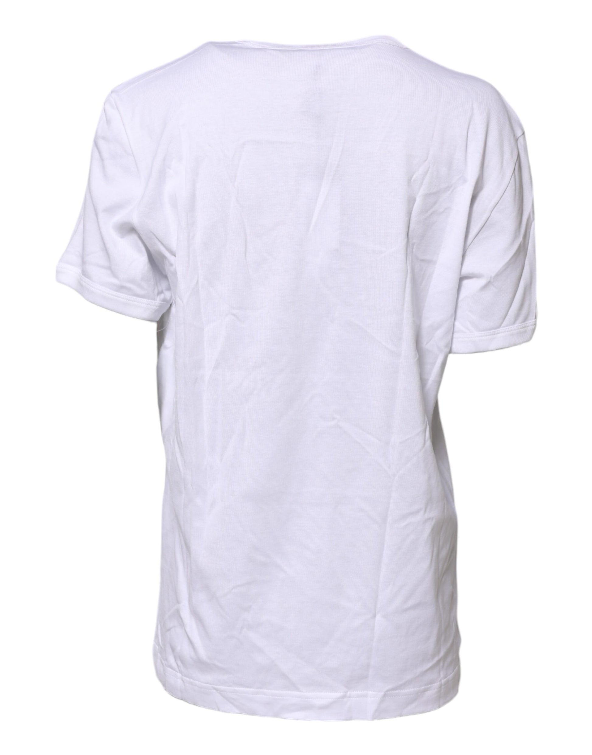 White Cotton Graphic Print Crew Neck T-shirt