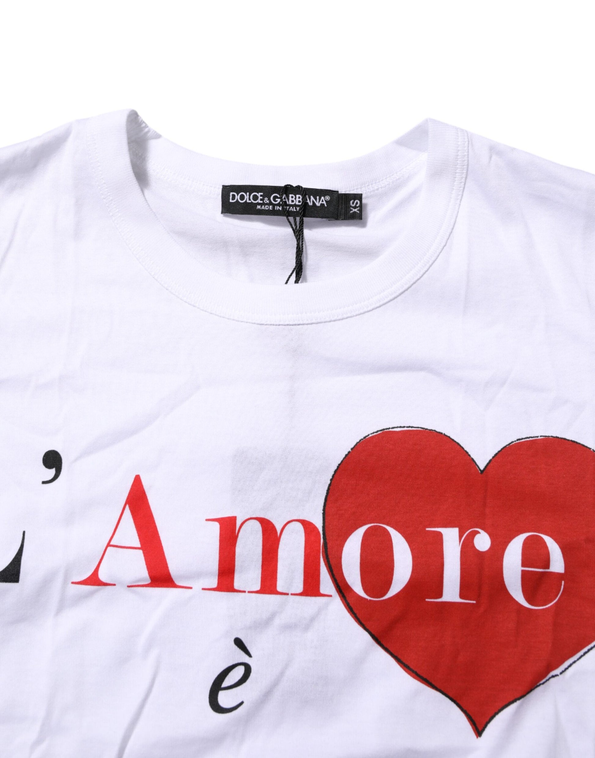 White Cotton Graphic Print Crew Neck T-shirt