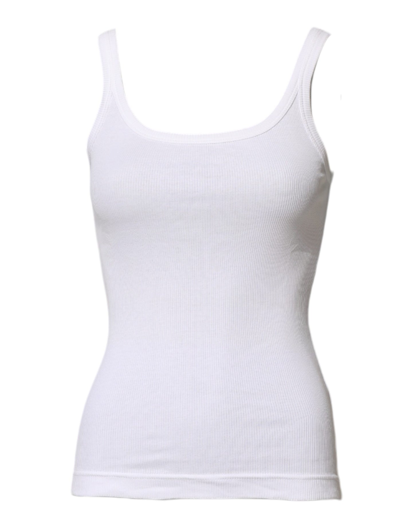 White Cotton Sleeveless Round Neck Tank Top