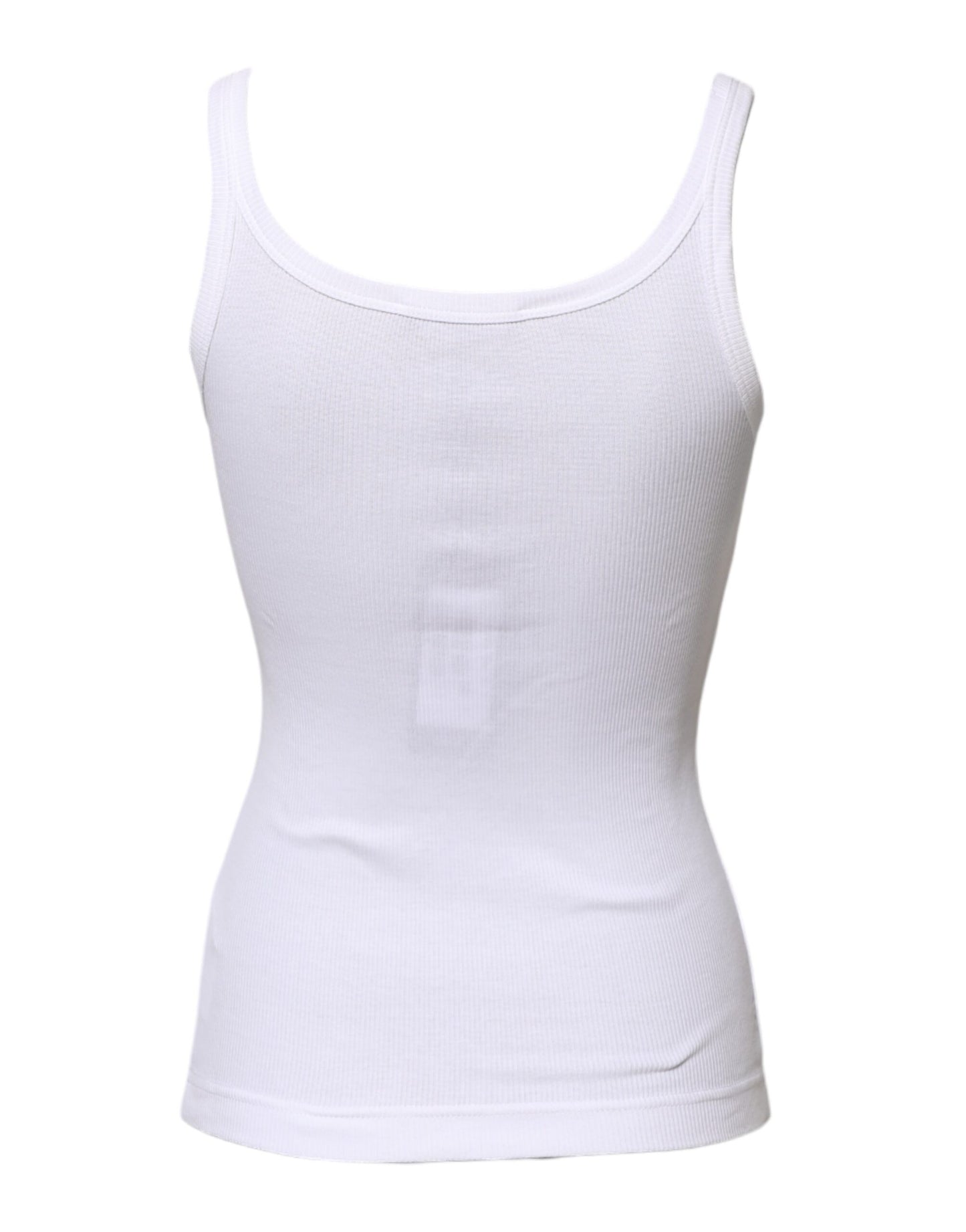 White Cotton Sleeveless Round Neck Tank Top