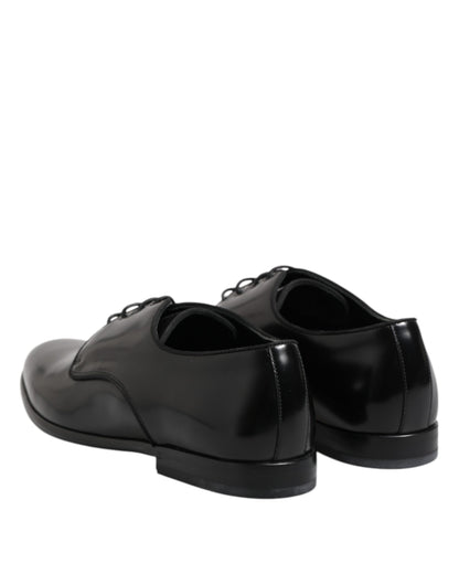 Black Leather Lace Up Derby Men Dress Shoes