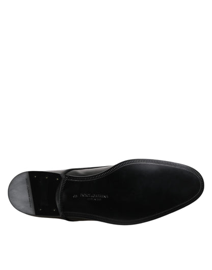 Black Leather Lace Up Derby Men Dress Shoes