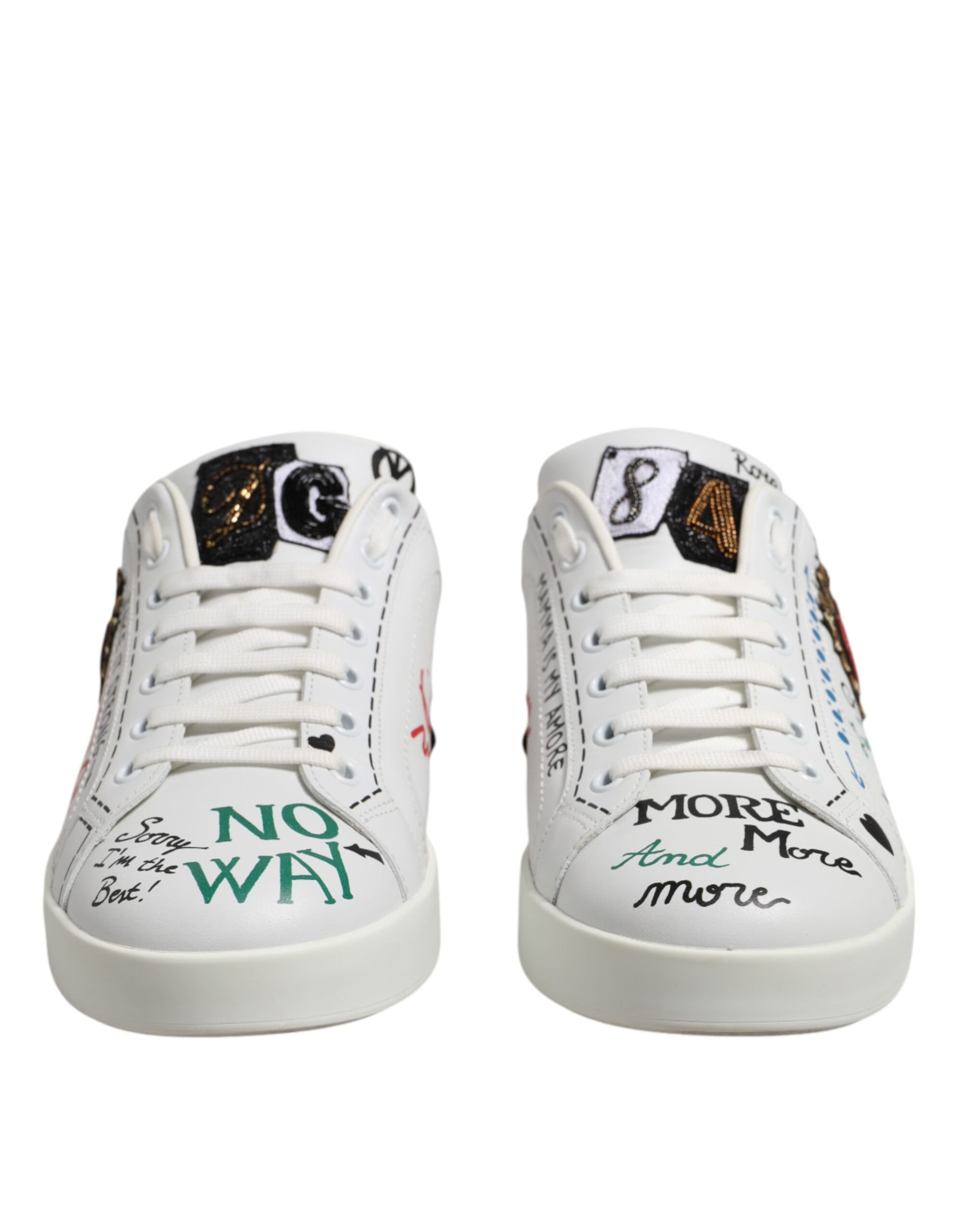 White Stud Heart Embellished Sneakers Shoes