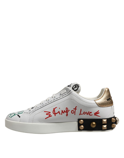 White Stud Heart Embellished Sneakers Shoes