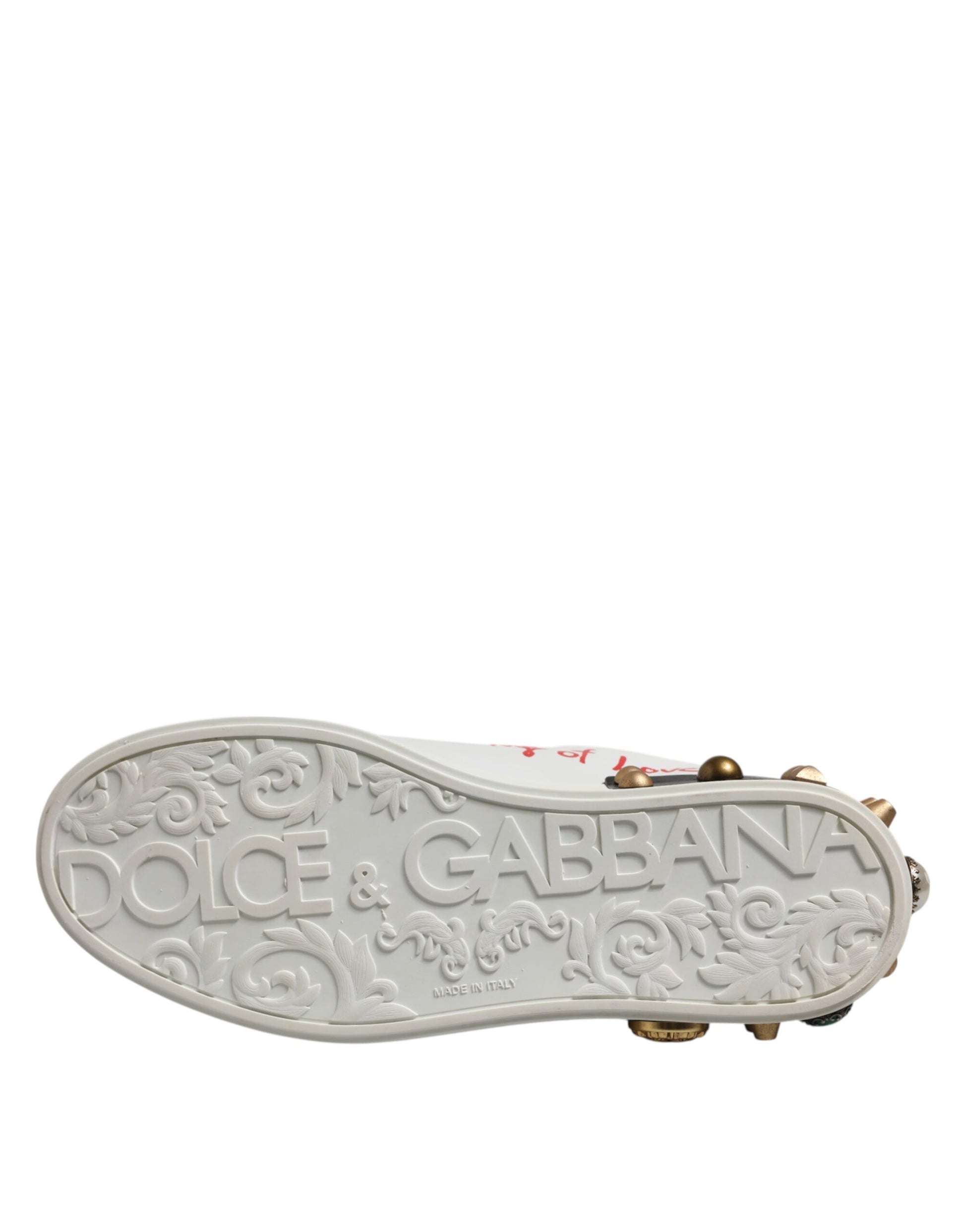 White Stud Heart Embellished Sneakers Shoes