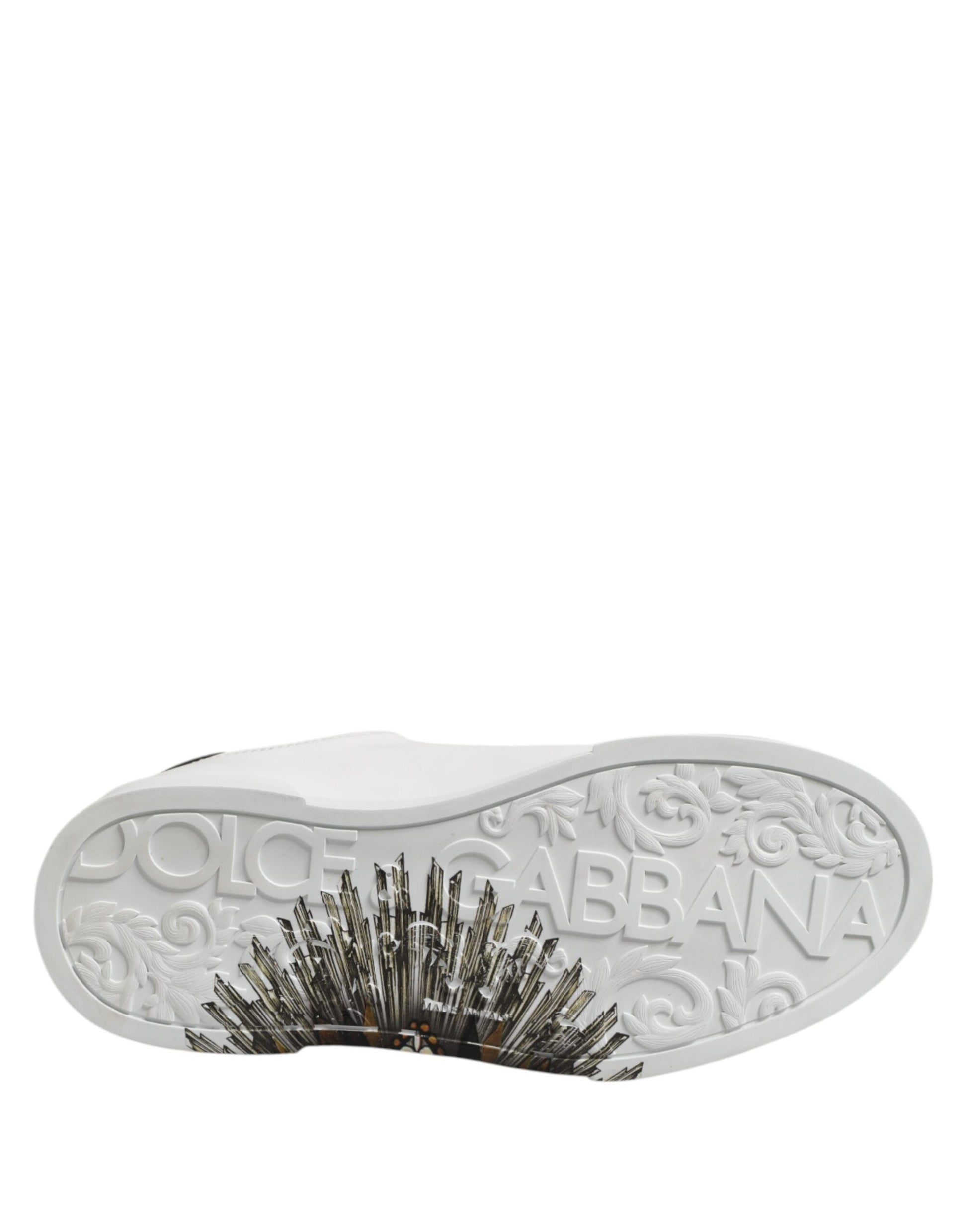 White Leather Heart Print Sneakers Shoes