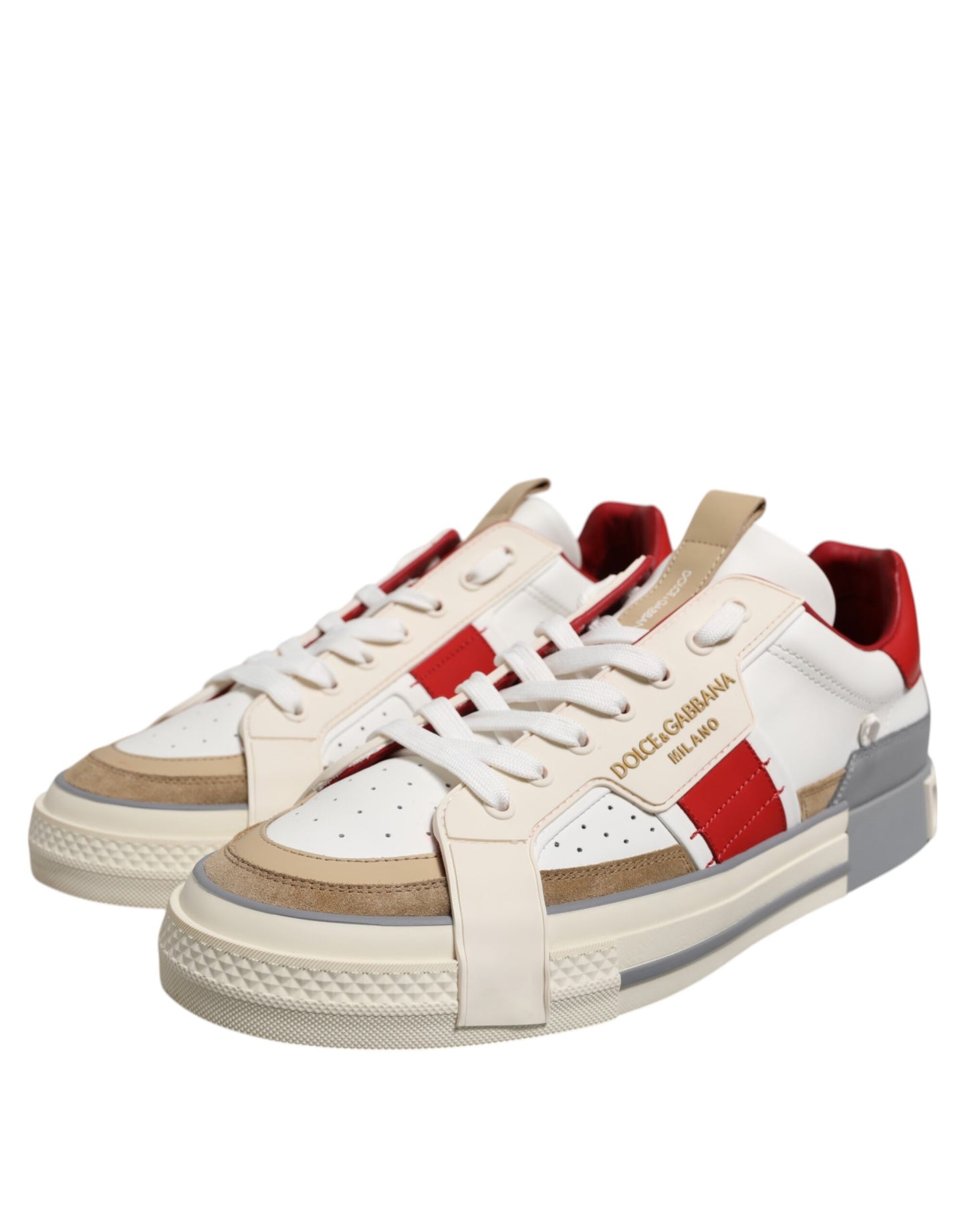 Multicolor Leather Low Top Sneakers Shoes