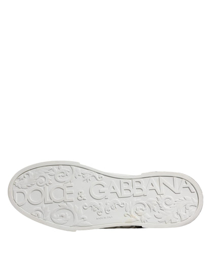 White Black Logo Low Top Leather Sneakers Shoes