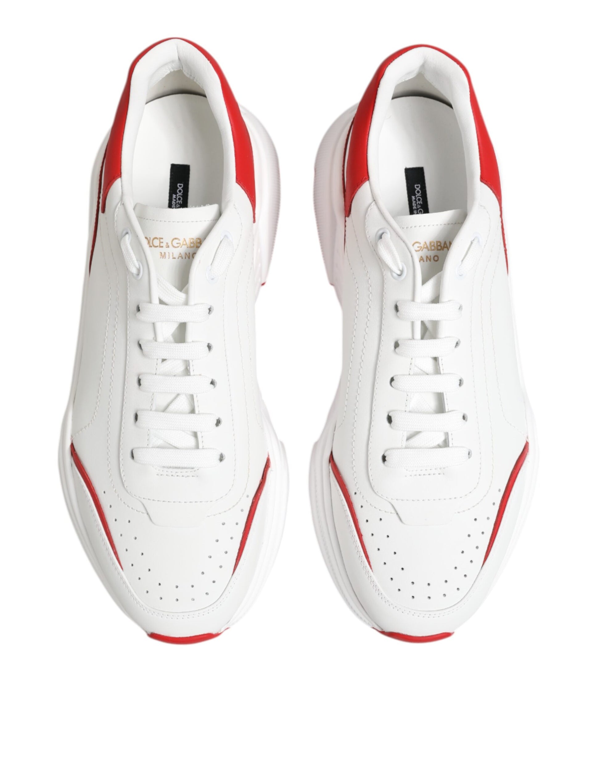 White Red DAYMASTER Leather Sneakers Shoes