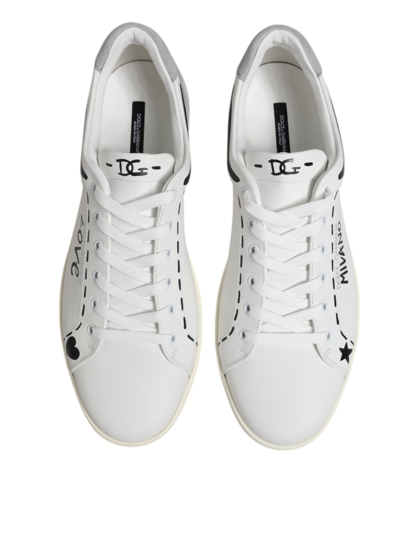 White Leather MILANO Low Top Sneakers Shoes