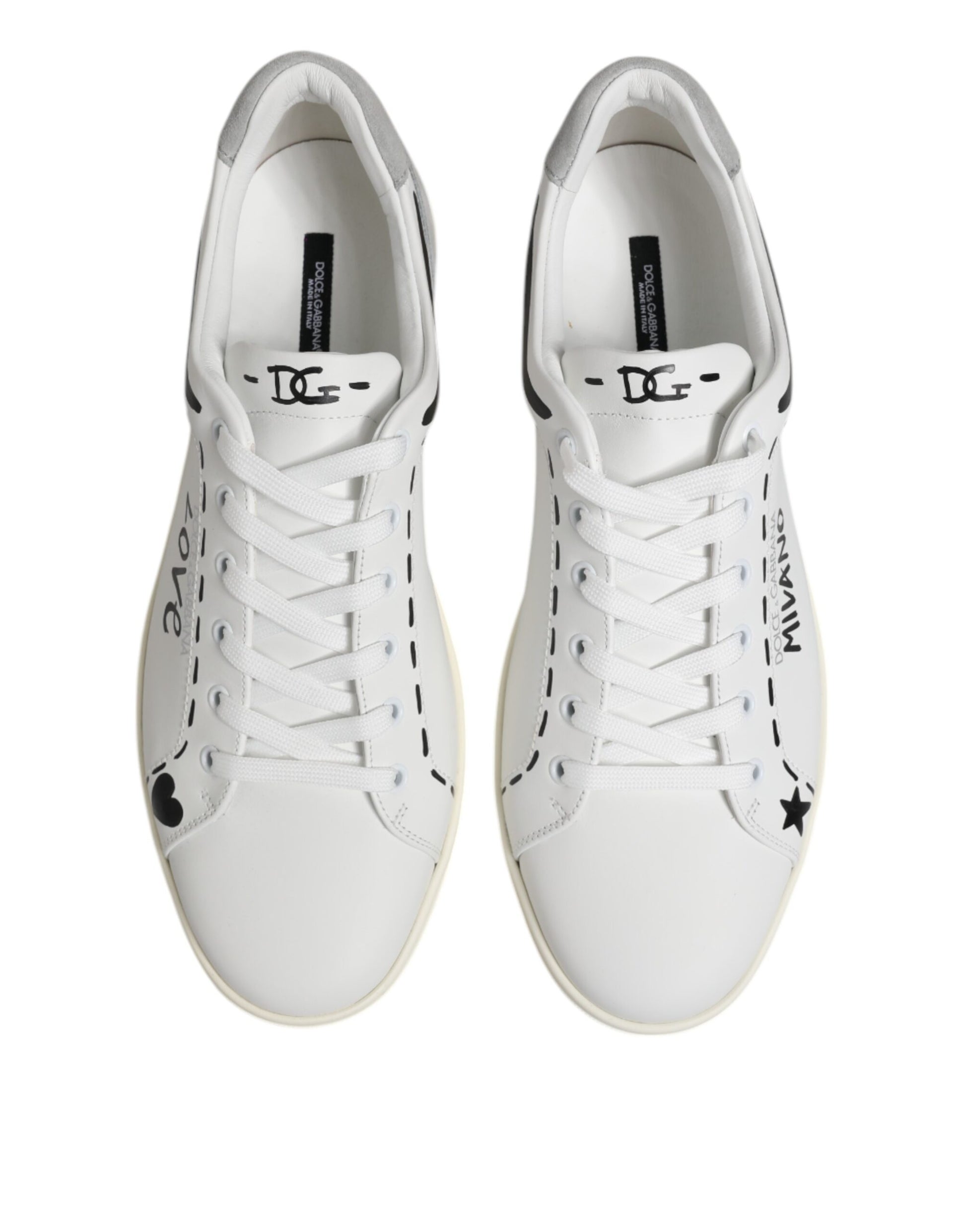 White Leather MILANO Low Top Sneakers Shoes
