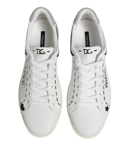 White Leather MILANO Low Top Sneakers Shoes