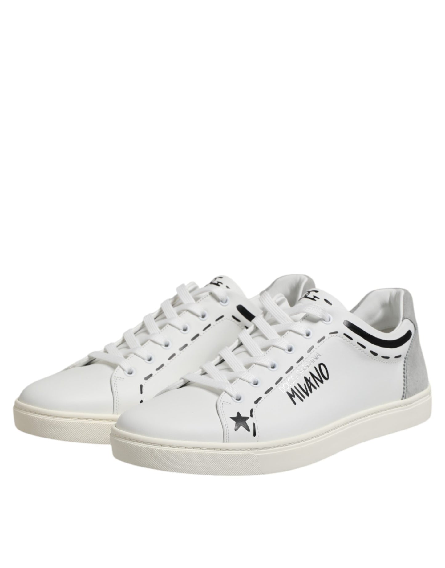 White Leather MILANO Low Top Sneakers Shoes
