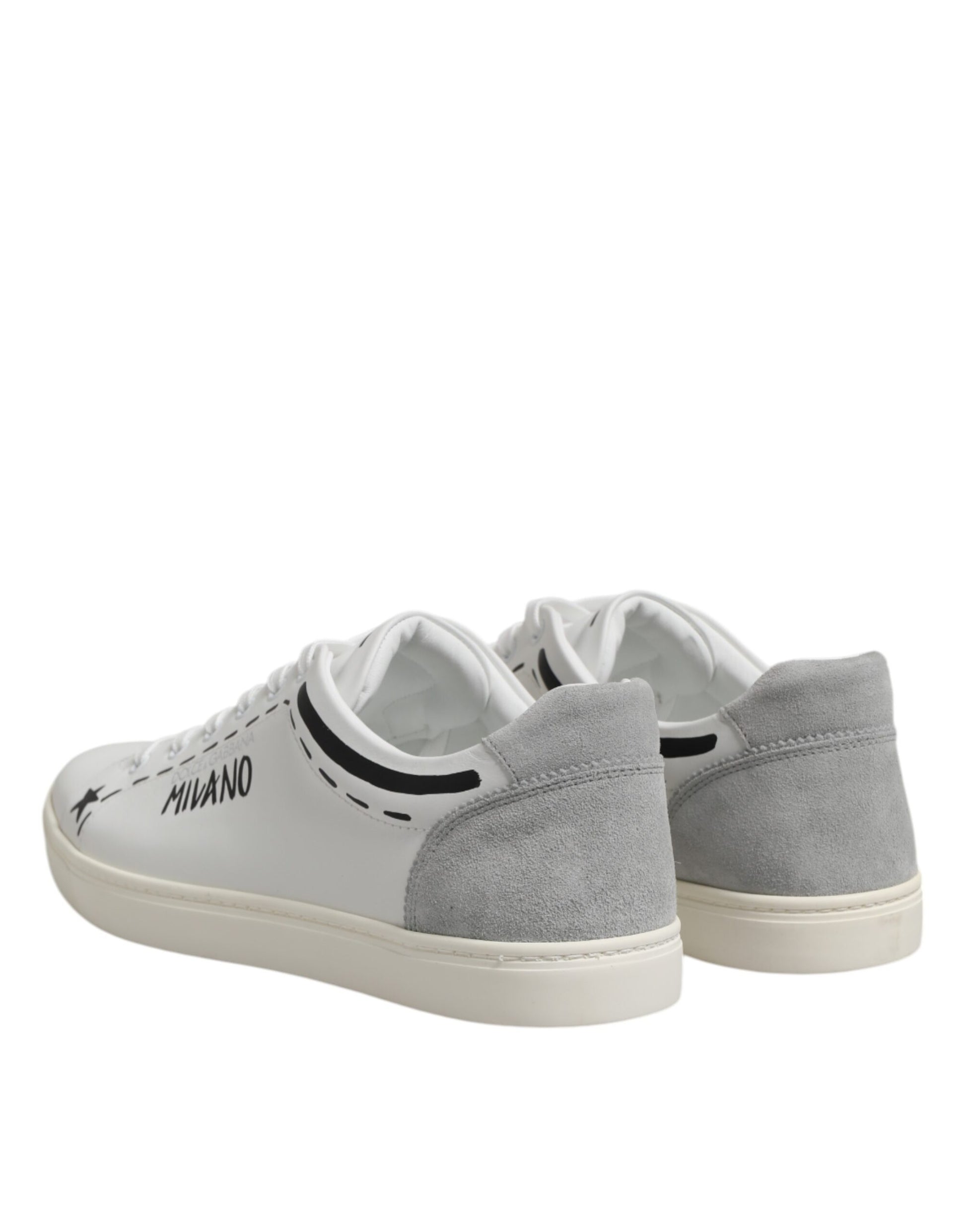 White Leather MILANO Low Top Sneakers Shoes