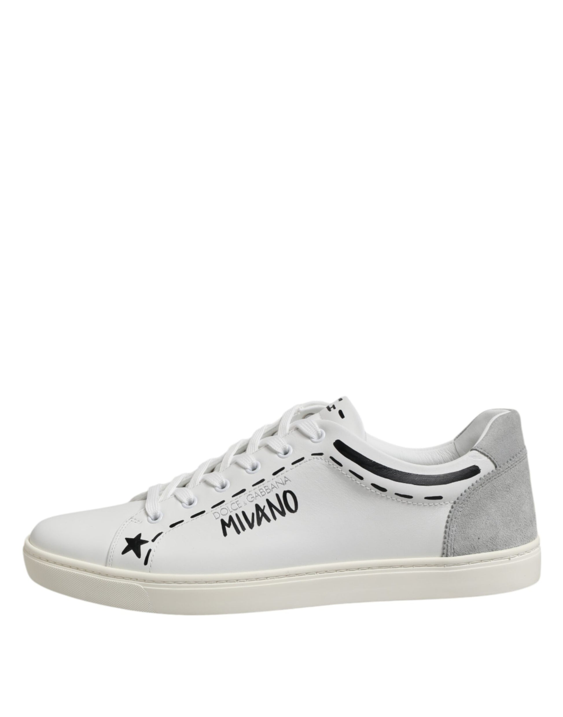 White Leather MILANO Low Top Sneakers Shoes