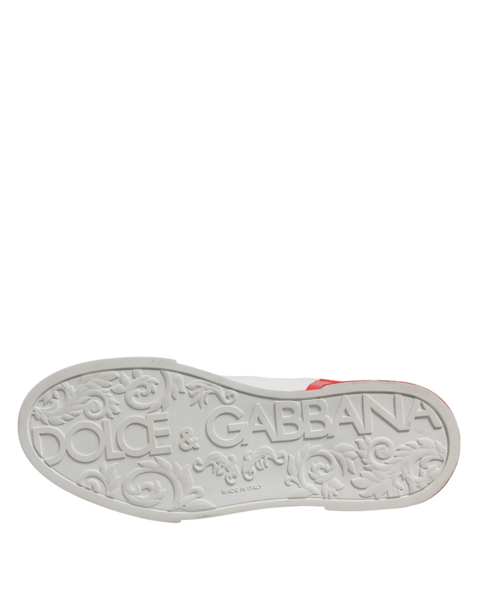 White Red Logo Low Top Leather Sneakers Shoes