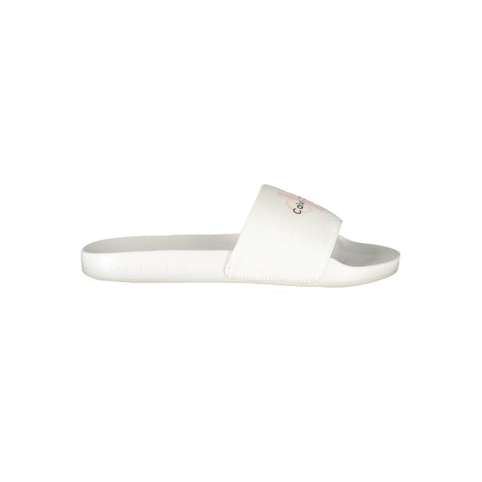 White Polyester Women Sandal