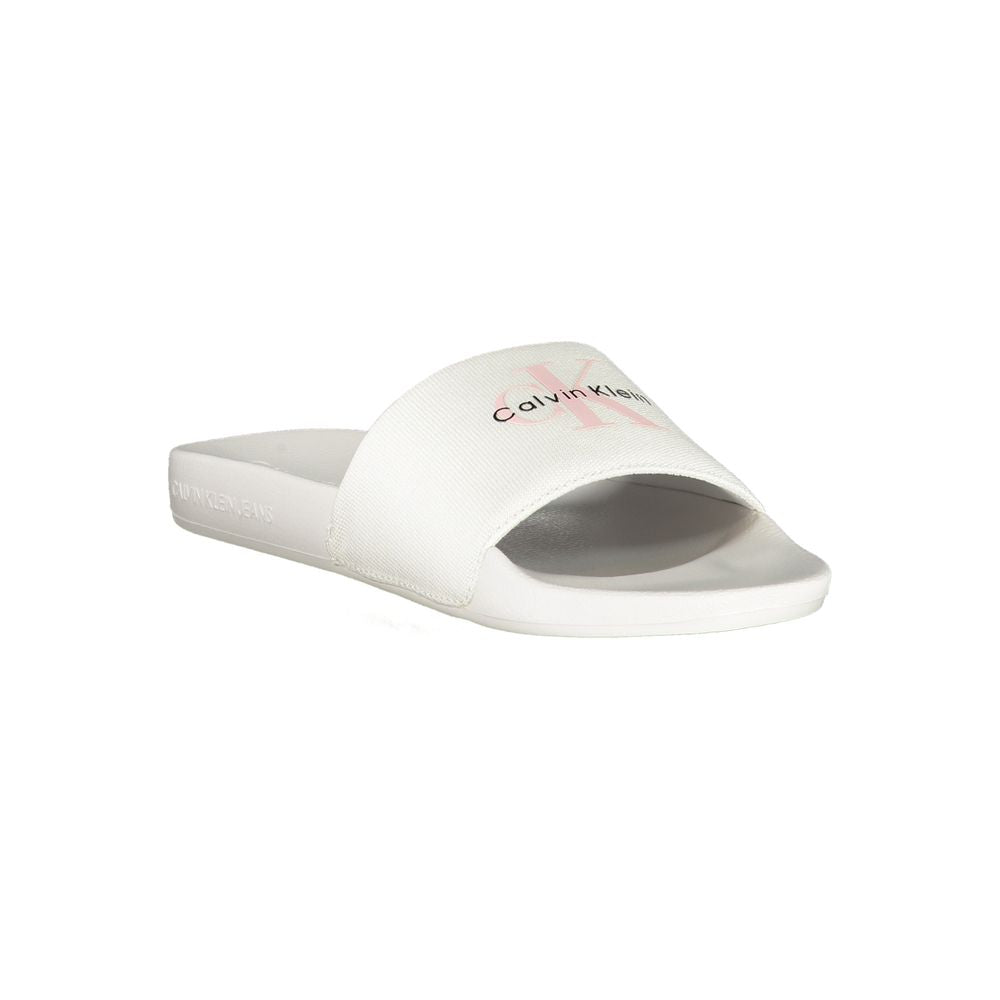 White Polyester Women Sandal
