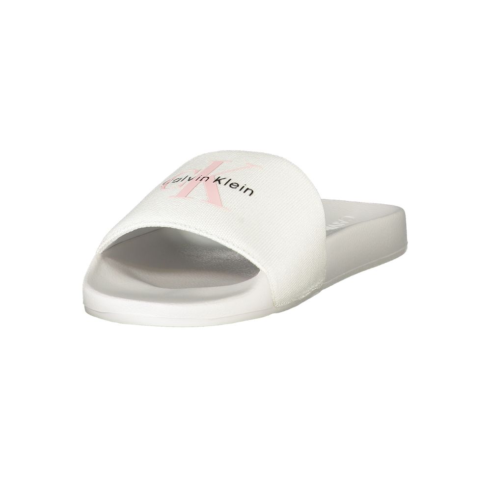 White Polyester Women Sandal