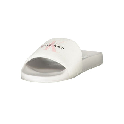 White Polyester Women Sandal
