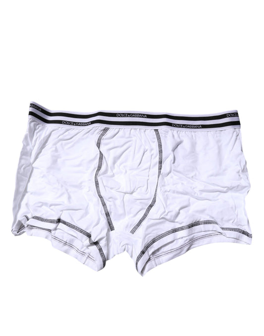 Calzoncillos bóxer regulares de algodón elástico blanco
