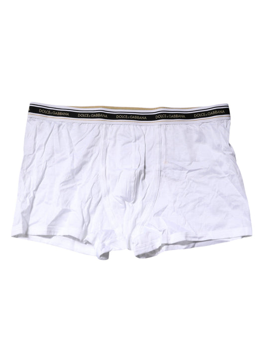 Calzoncillos bóxer regulares de algodón elástico blanco