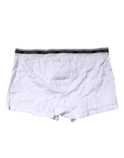 Calzoncillos bóxer regulares de algodón elástico blanco