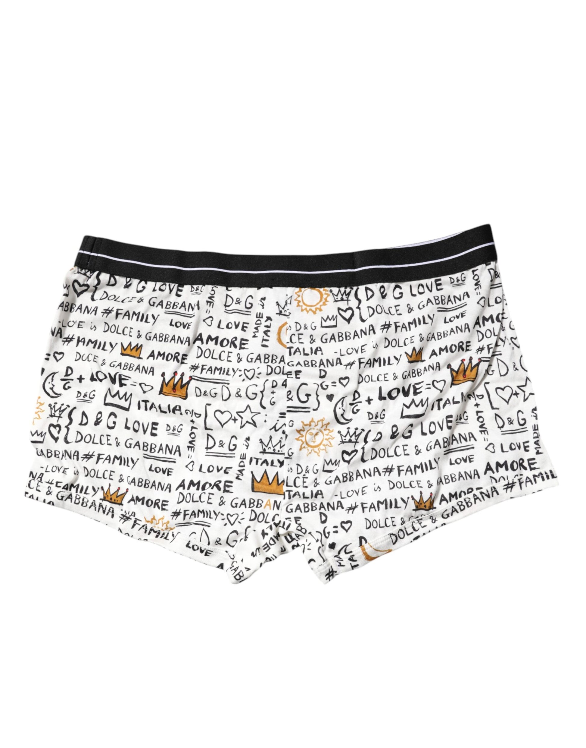 White Printed Cotton Regular Boxer Underwear