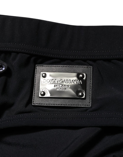 Black Logo Plaque Men Beachwear Brief Swimwear