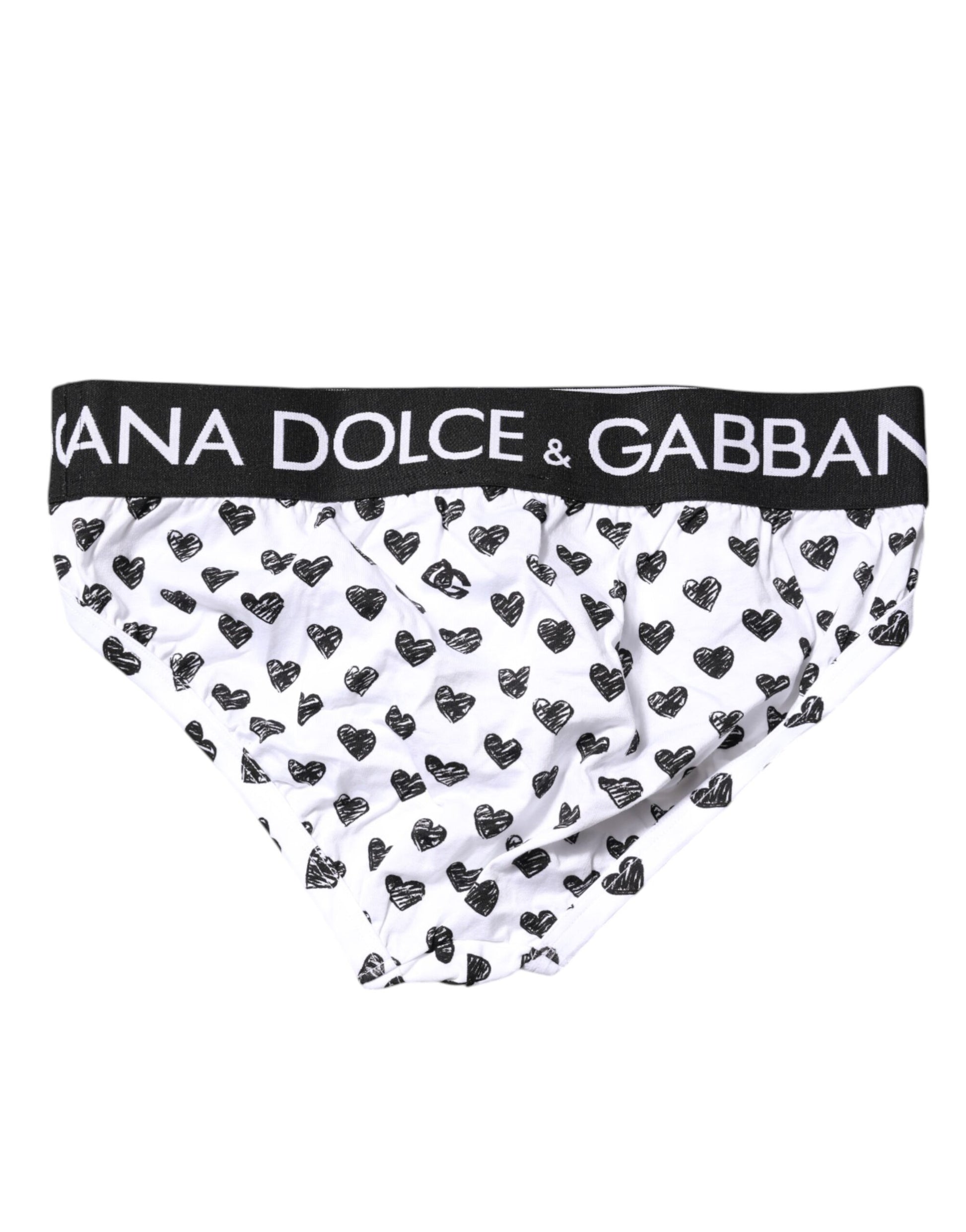 White Heart Printed Regular Brief Underwear