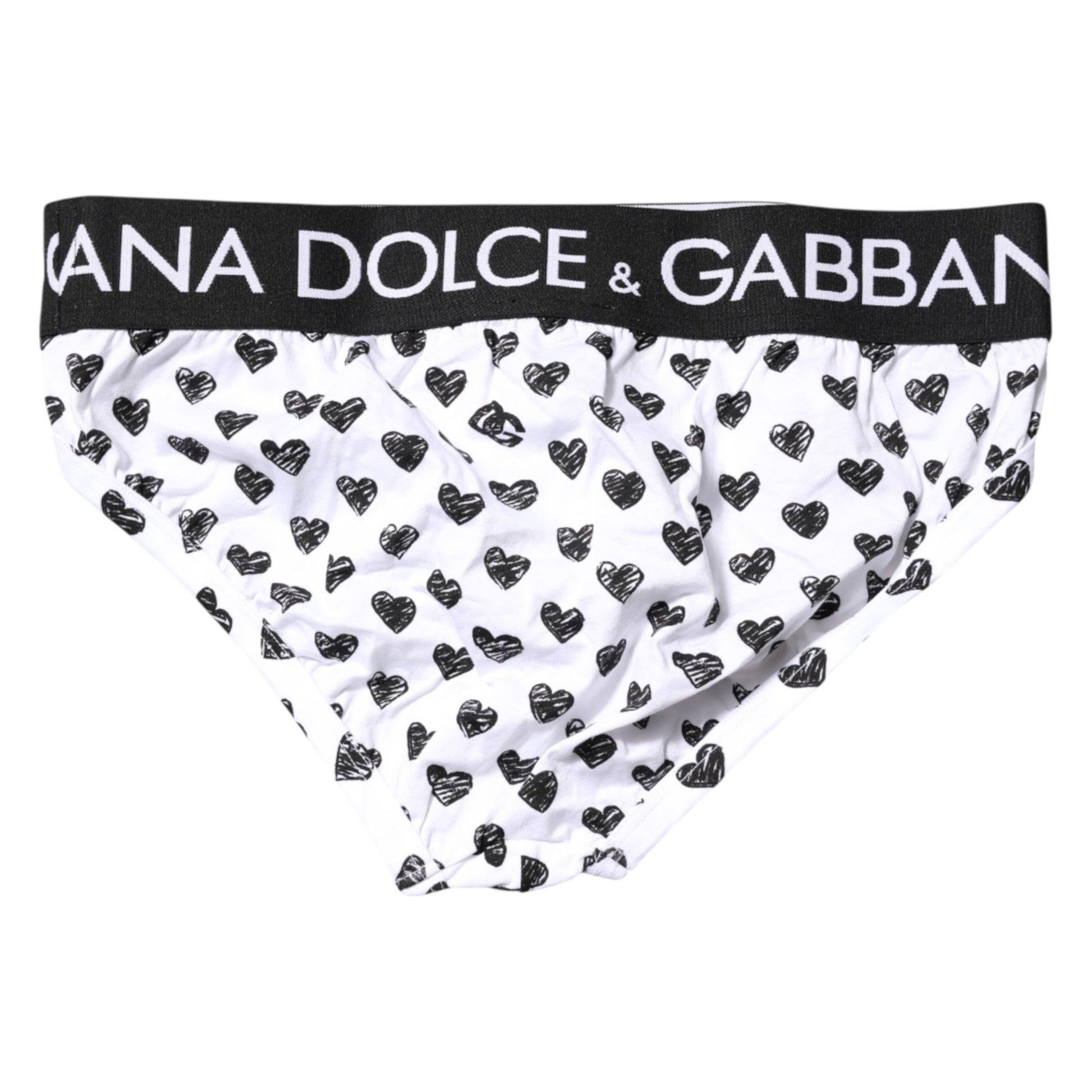 White Heart Printed Regular Brief Underwear