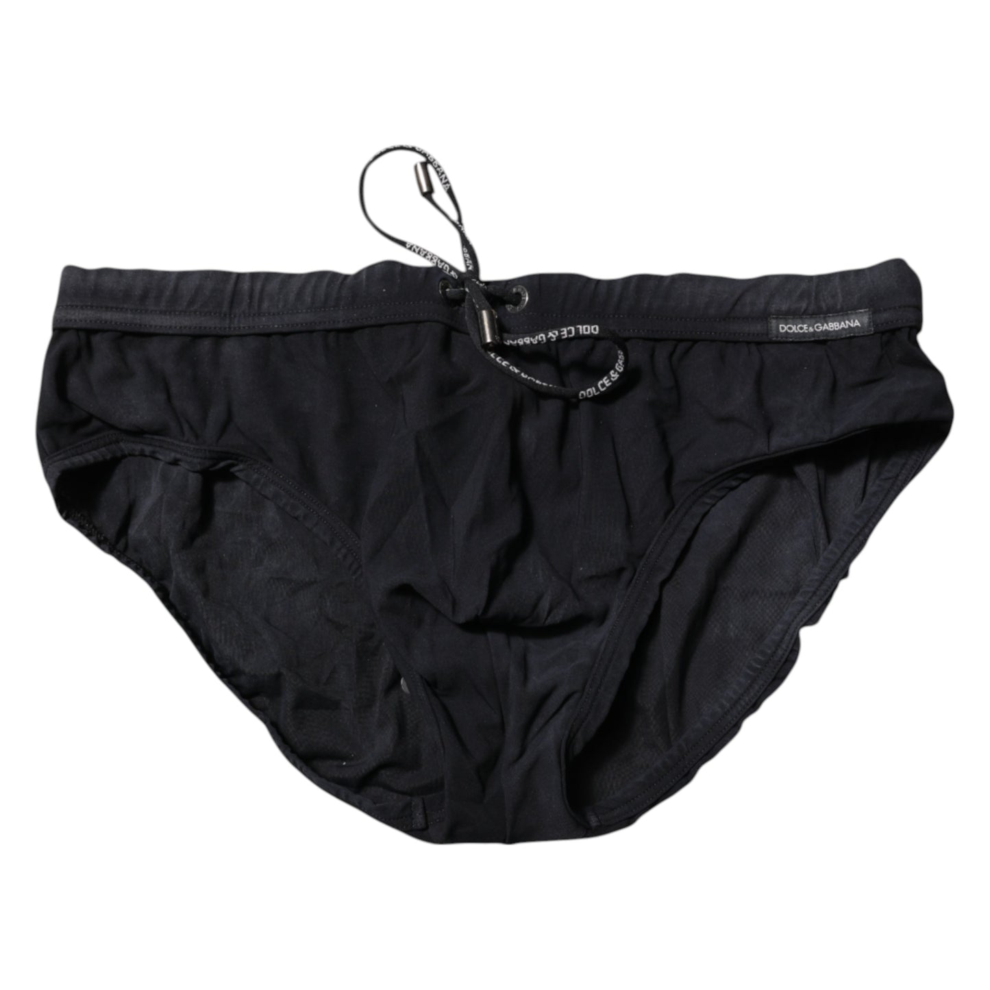 Black Drawstring Men Beachwear Brief Swimwear