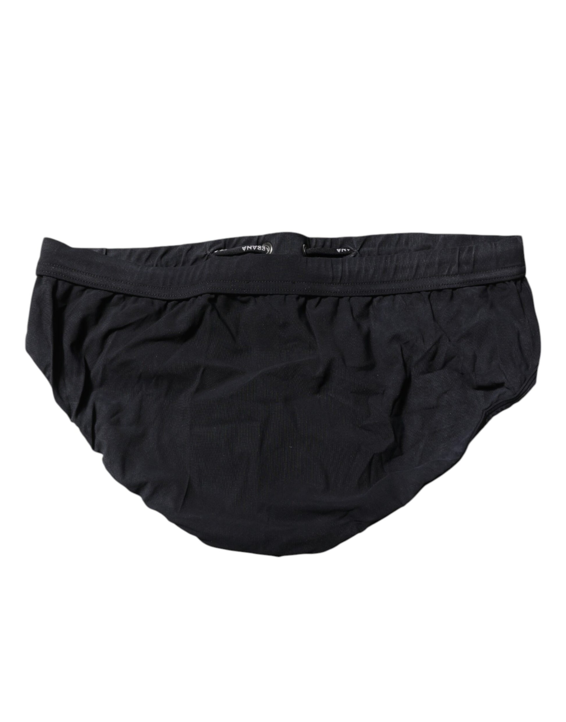 Black Drawstring Men Beachwear Brief Swimwear