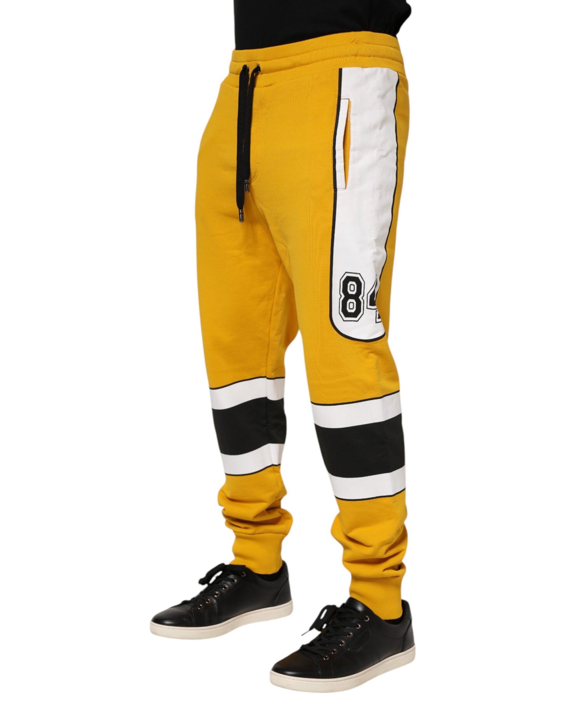 Yellow Cotton Logo Jogger Sweatpants Pants