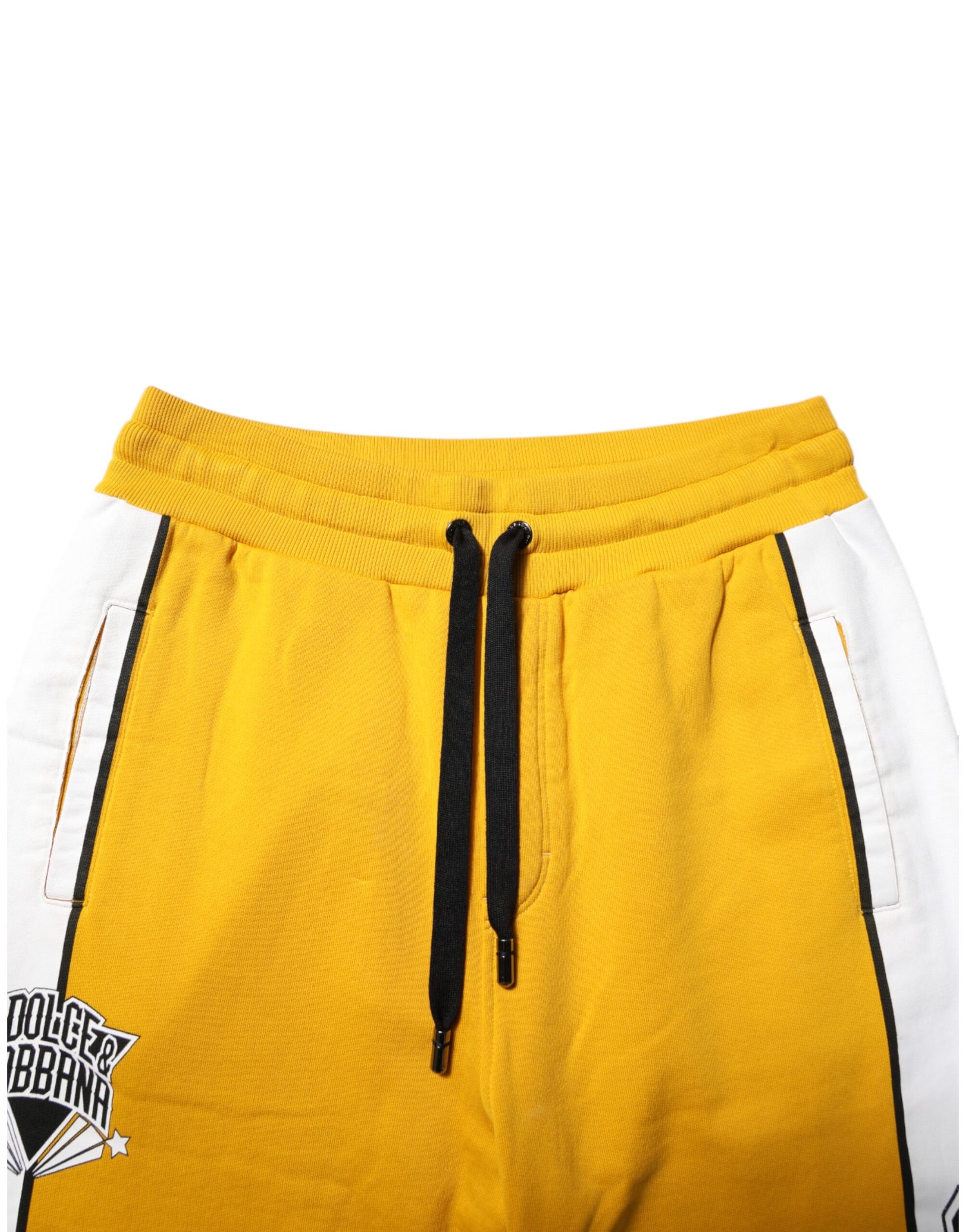 Yellow Cotton Logo Jogger Sweatpants Pants