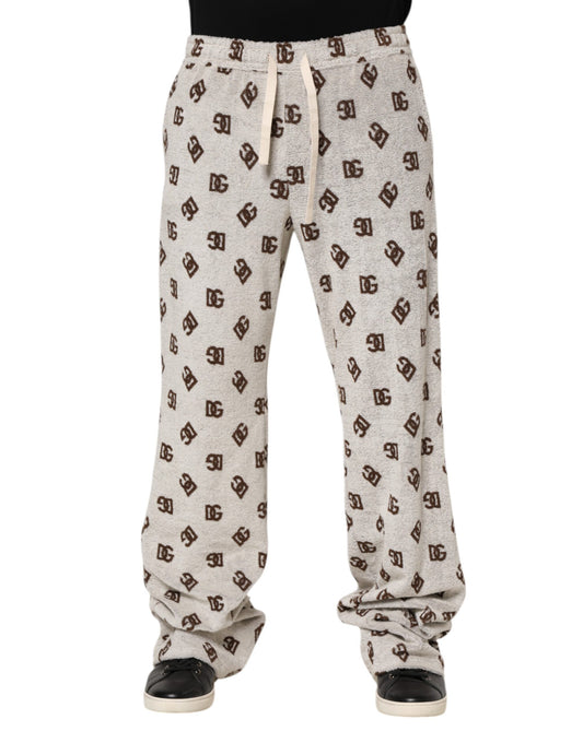 White Logo Print Jogger Men Sweatpants Pants