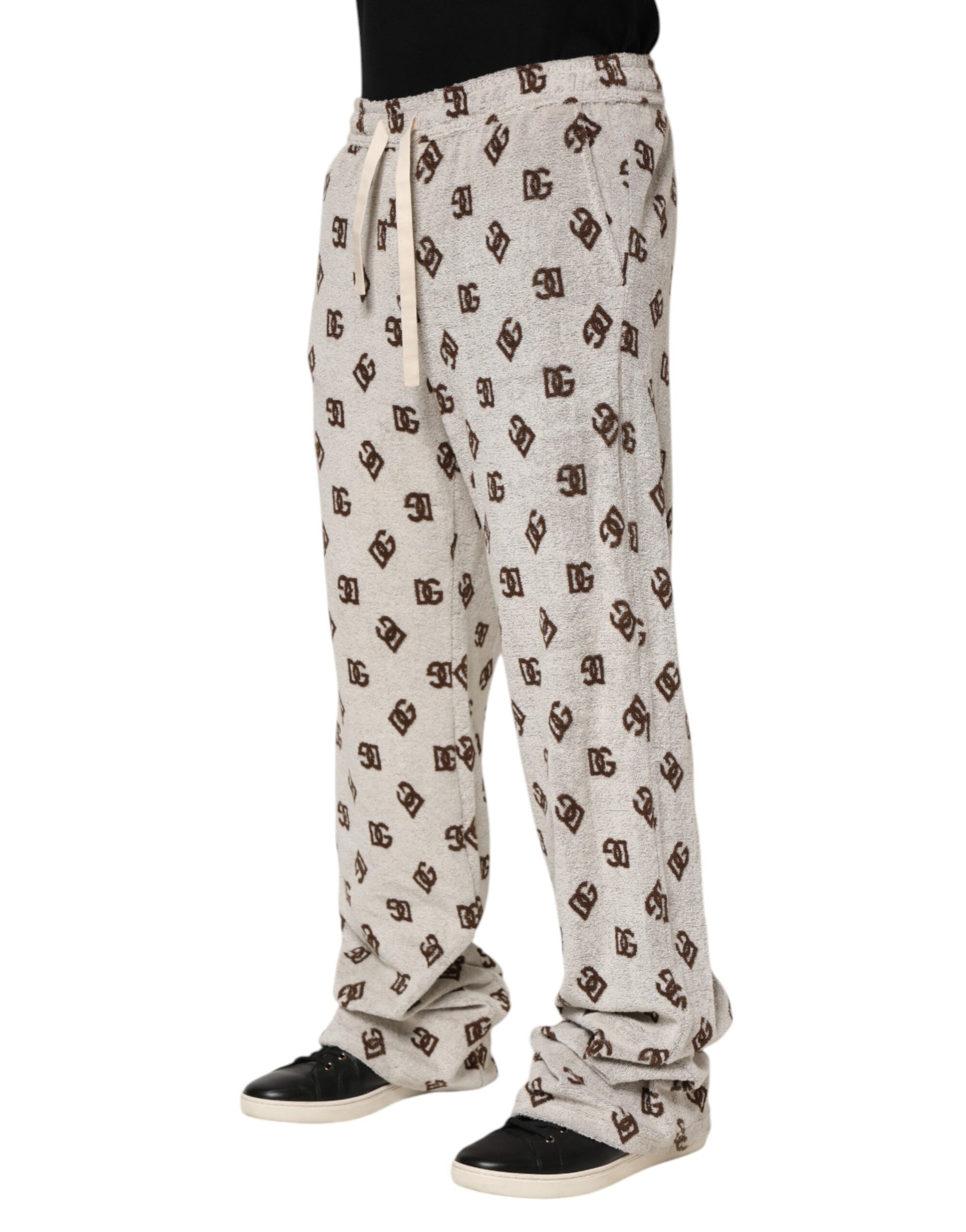 White Logo Print Jogger Men Sweatpants Pants