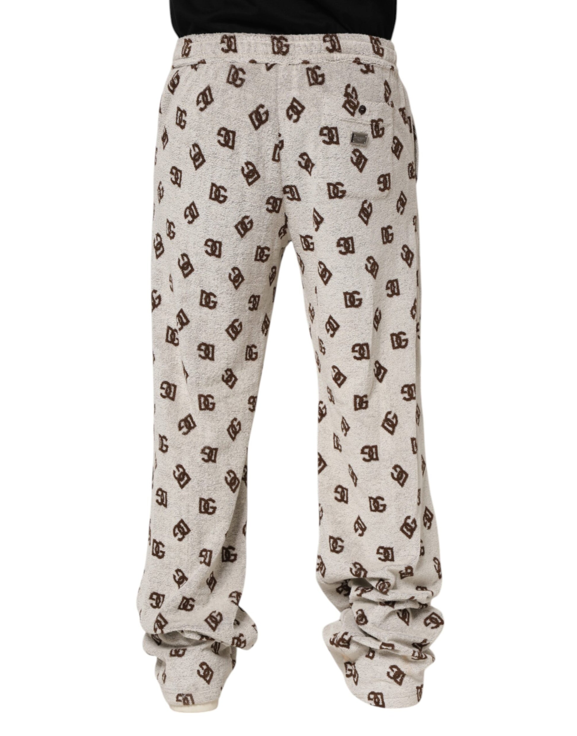 White Logo Print Jogger Men Sweatpants Pants