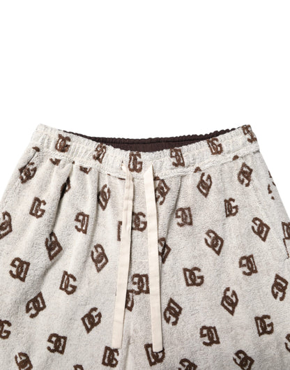 White Logo Print Jogger Men Sweatpants Pants