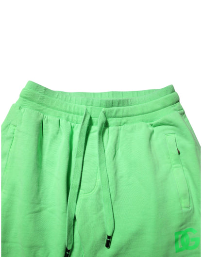 Green Cotton Men Jogger Sweatpants Pants